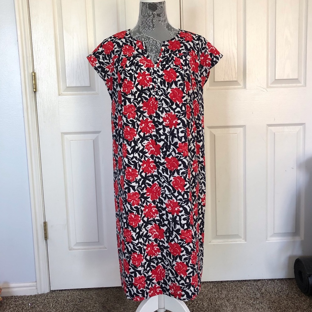 Talbots Red, Black and Whites Dress